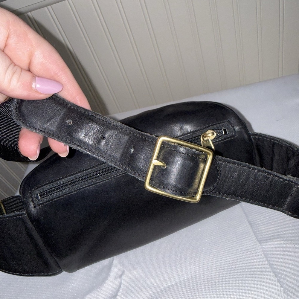 Vintage Coach Canteen Waist Fanny Pack Sling Black Leather Bag Purse 1997 - Picture 5 of 15